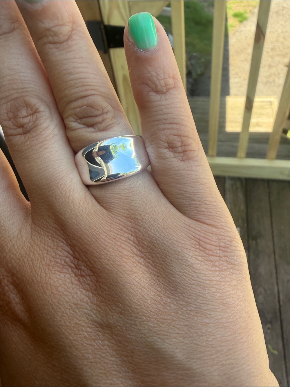 Polished Wide Dome Ring in Silver - Women's Jewelry